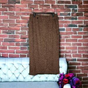 Vintage European Mondi Sport Fall Tweed Skirt Silk/Wool Wrap Euro Size 44 US 16